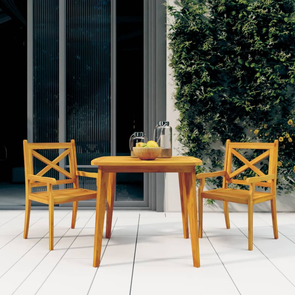 vidaXL Patio Table Outdoor Dining Table for Backyard Lawn Solid Wood Acacia