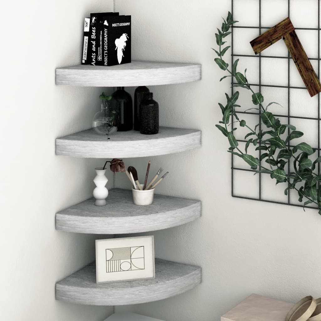 vidaXL Wall Corner Shelf Floating Corner Shelf Wall Mounted Display Shelf