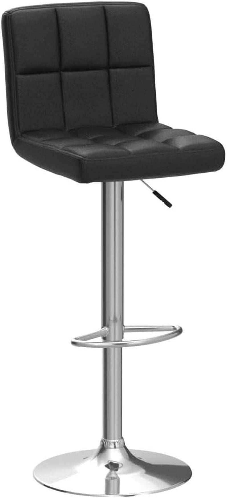 Counter Height Swivel Bar Stools PU Leather Padded with Back,Set of 2 Height Adjustable Counter Stool Barstools Dining Chair,Black